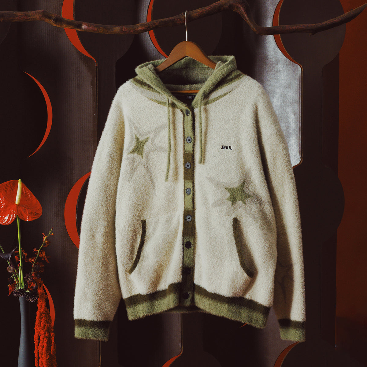 HOODED KNIT CARDIGAN（Pre-order）