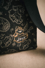 JNUN Black Printed Denim Tote Bag