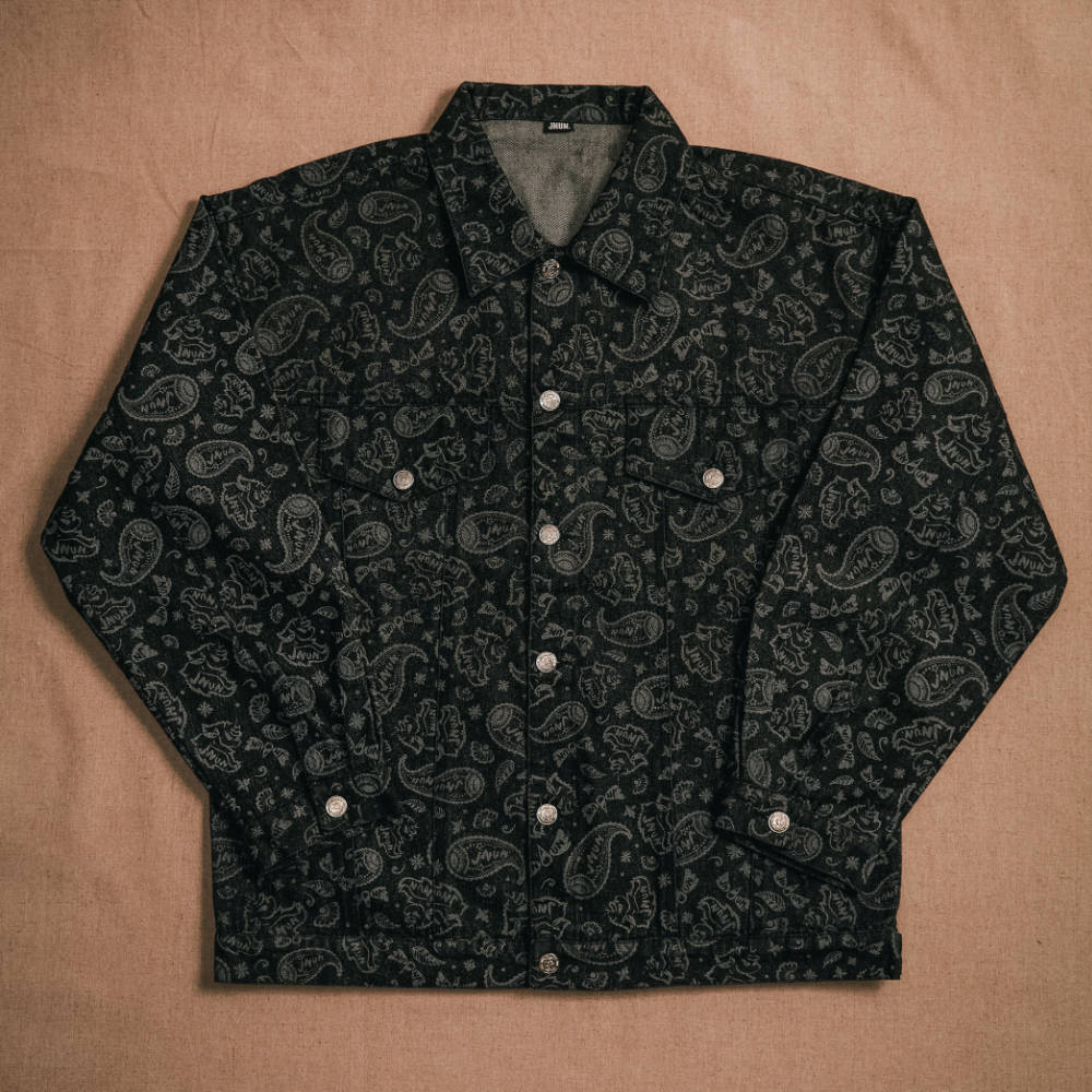 JNUN Black Printed Denim Jacket