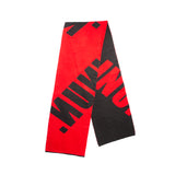 JNUN. DOUBLE SIDED MONOGRAM SCARF (RED)