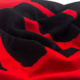 JNUN. DOUBLE SIDED MONOGRAM SCARF (RED)